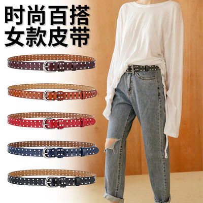 New Korean fashion ladies wide belt leather decorative wild casual personality rivet pure leather belt
New Korean fashion ladies wide belt leather decorative wild casual personality rivet pure leather belt