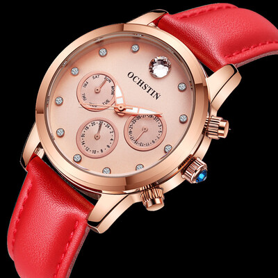 OCHSTIN Augustine fashion ladies three-needle watch leather week calendar female watch
OCHSTIN Augustine fashion ladies three-needle watch leather week calendar female watch