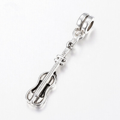 Tibetan Style Alloy European Dangle Beads Large Hole Pendants Violin Antique Silver 37mm Hole 4mm Pendant 25x65x3mm
Tibetan Style Alloy European Dangle Beads Large Hole Pendants Violin Antique Silver 37mm Hole 4mm Pendant 25x65x3mm