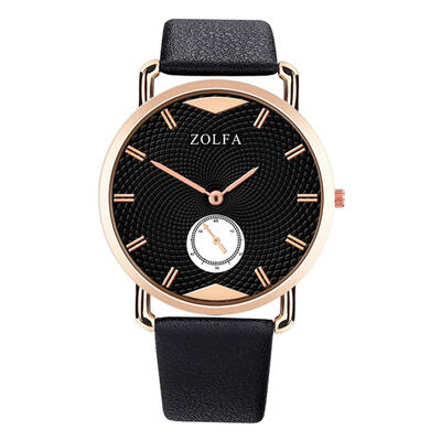 ZOLFA Business Quartz Watches Men Casual PU Leather Strap Analog Wristwatch