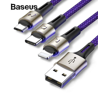 Baseus All in One USB Cable iphone Type-c Micro-USB Port Mobile Phone Data Cable for iphone XR Max Samsung S10 S9 HuaWei
Baseus All in One USB Cable iphone Type-c Micro-USB Port Mobile Phone Data Cable for iphone XR Max Samsung S10 S9 HuaWei