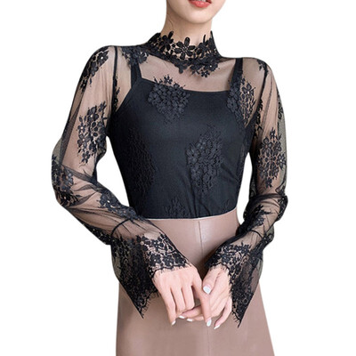 Women Casual Lace Stitching Simple Slim Stand Collar Long Sleeved Bottoming Shirt Wild T-Shirt
Women Casual Lace Stitching Simple Slim Stand Collar Long Sleeved Bottoming Shirt Wild T-Shirt