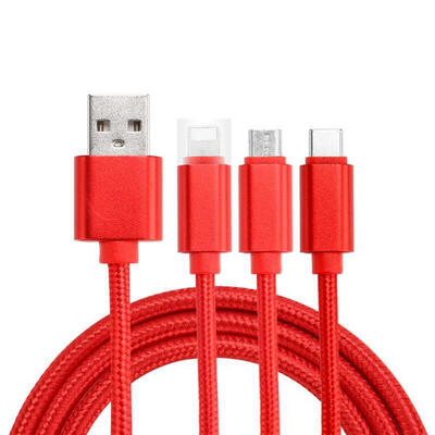 3 In 1 Micro USB Data Cable Portable Solid Color Fast Charging Line For Mobile Phones
3 In 1 Micro USB Data Cable Portable Solid Color Fast Charging Line For Mobile Phones