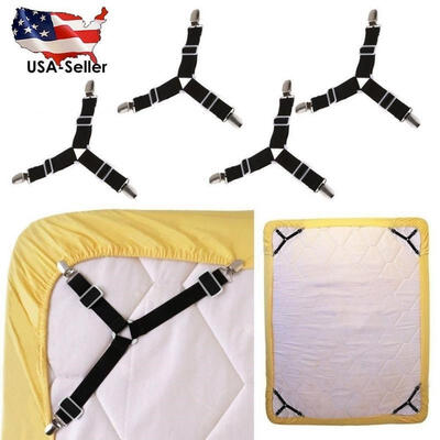 NEW Clips Sheet Clips 4pcss Triangle Bed Sheet Mattress Holder Fastener Grippers Clips Suspender Straps Sheet Cover Quilt Hold
NEW Clips Sheet Clips 4pcss Triangle Bed Sheet Mattress Holder Fastener Grippers Clips Suspender Straps Sheet Cover Quilt Hold