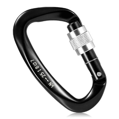 25KN Screw Locking Gate Carabiner Heavy Duty D-shape Buckle Pack D-ring Carabiner Climbing Rappelling Canyoning Hammock Locking Cl
25KN Screw Locking Gate Carabiner Heavy Duty D-shape Buckle Pack D-ring Carabiner Climbing Rappelling Canyoning Hammock Locking Cl