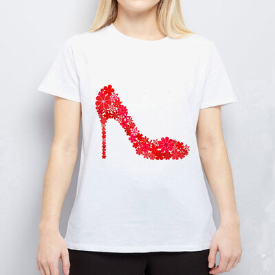 Nomeni Women Personality High Heel Cartoon Print Round Neck Short Sleeved White T-shirt
Nomeni Women Personality High Heel Cartoon Print Round Neck Short Sleeved White T-shirt