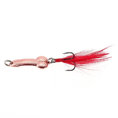 3g 7g 11g 15g Fishing LureTriple Hooks Spoon Lure Fishing Bait with Reflective Feather Tail Carp Fishing Tackles