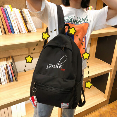 Schoolbag female Korean high school students Chaopai casual embroidery Mori nylon ancient feeling girl Japanese backpack 
Schoolbag female Korean high school students Chaopai casual embroidery Mori nylon ancient feeling girl Japanese backpack