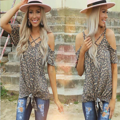 2019 summer Amazon explosion models Europe&the United States loose leopard irregular hem strapless V-neck short-sleeved T-shir
2019 summer Amazon explosion models Europe&the United States loose leopard irregular hem strapless V-neck short-sleeved T-shir