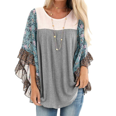 2019 Autumn Women Fashion Bat sleeve Printing Splice O-neck Long sleeve knitting Sweater
2019 Autumn Women Fashion Bat sleeve Printing Splice O-neck Long sleeve knitting Sweater