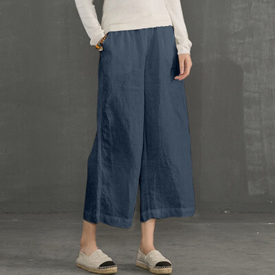 Tailored Womens Fashion Casual Elastic Waist Linen Loose Trousers Wide Leggings Pants
Tailored Womens Fashion Casual Elastic Waist Linen Loose Trousers Wide Leggings Pants