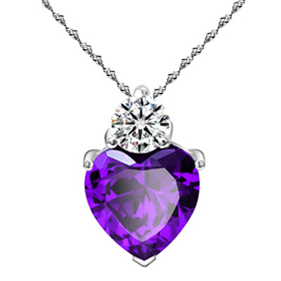 925 Sterling Silver Ruby Amethyst Ladies Necklace Heart Love Necklace Rhinestone Diamond Pendant Silver Jewelry
925 Sterling Silver Ruby Amethyst Ladies Necklace Heart Love Necklace Rhinestone Diamond Pendant Silver Jewelry