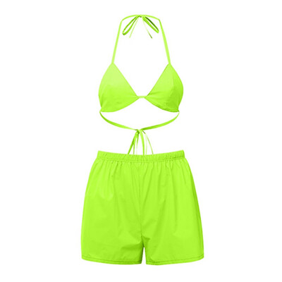 Women Lady Party Club Shorts Suit Set Crop Tops Vest Pants Reflective Clothing 
Women Lady Party Club Shorts Suit Set Crop Tops Vest Pants Reflective Clothing