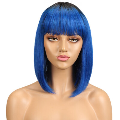 Noble Blue Straight Human Hair Wigs With Bangs Brazilian Remy Hair Human Hair Wig Perruque Cheveux Humain Cheap Free Shipping
Noble Blue Straight Human Hair Wigs With Bangs Brazilian Remy Hair Human Hair Wig Perruque Cheveux Humain Cheap Free Shipping