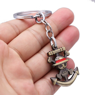 Anime Periphery One Piece Straw Hat Pirates Anchor Sign White Beard Keychain