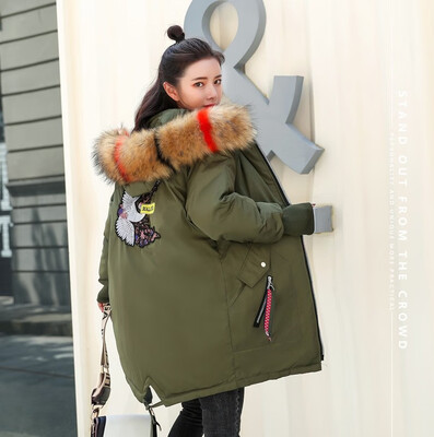 Winter 2018 new down cotton-padded jacket for womens Korean version of long size students embroidery cotton-padded jacket
Winter 2018 new down cotton-padded jacket for womens Korean version of long size students embroidery cotton-padded jacket