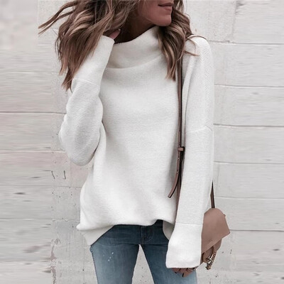 Gobestart Women High Neck Solid Color Pullover long Sleeve Loose Knitted Sweater Tops
Gobestart Women High Neck Solid Color Pullover long Sleeve Loose Knitted Sweater Tops