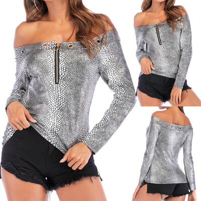 Starmoon Women Sexy Slash Neck Off Shoulder Long Sleeve Snakeprint Top T-shirt Blouse
Starmoon Women Sexy Slash Neck Off Shoulder Long Sleeve Snakeprint Top T-shirt Blouse