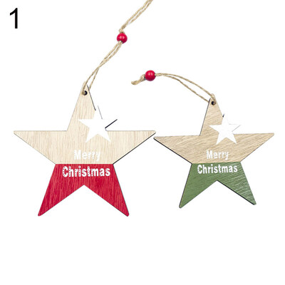 2Pcs Merry Christmas Tree Elk Star Angel Snowman Hanging Ornament Party Decor
