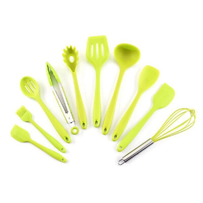 10Pcs Cooking Kit Silicone Nonstick Cooking Baking Kitchenware Utensil Set
10Pcs Cooking Kit Silicone Nonstick Cooking Baking Kitchenware Utensil Set