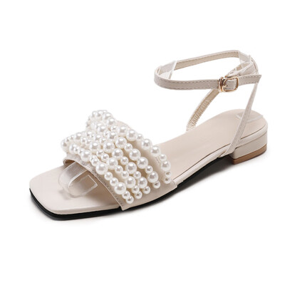Sandals women super-fire fairy wind summer open-toed pearl word buckle with thick-heeled Roman shoes tide
Sandals women super-fire fairy wind summer open-toed pearl word buckle with thick-heeled Roman shoes tide