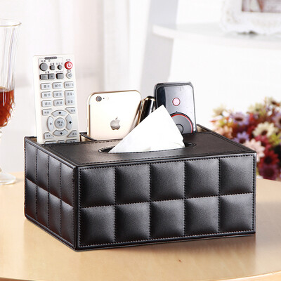 Yapi Shi leather square multi-purpose tissue box tray creative home napkins pumping box desktop coffee table remote control storage box black grid
Yapi Shi leather square multi-purpose tissue box tray creative home napkins pumping box desktop coffee table remote control storage box black grid