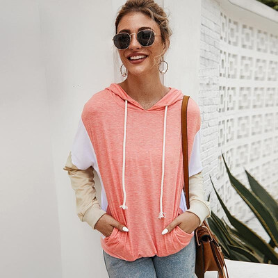 Fashion Women Autumn Splicing Hooded Hoodie Long Sleeve Drawstring Pocket Casual Streetwear Pullover Outerwear
Fashion Women Autumn Splicing Hooded Hoodie Long Sleeve Drawstring Pocket Casual Streetwear Pullover Outerwear