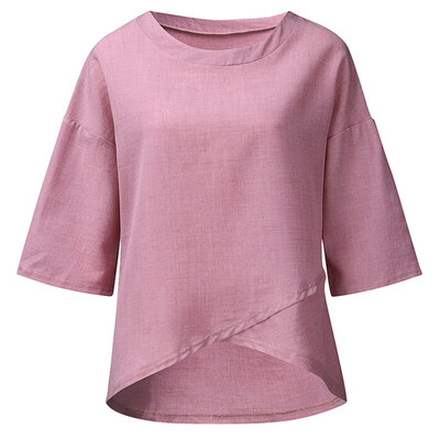 Women Round Collar Summer Solid Color Irregular Short Sleeve Casual Simple Wild T-Shirt
Women Round Collar Summer Solid Color Irregular Short Sleeve Casual Simple Wild T-Shirt
