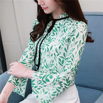 2018 New Female Chiffon Blouse Lady Printing Bow Shirt Loose Stand collar Women Long-Sleeved Shirts
2018 New Female Chiffon Blouse Lady Printing Bow Shirt Loose Stand collar Women Long-Sleeved Shirts