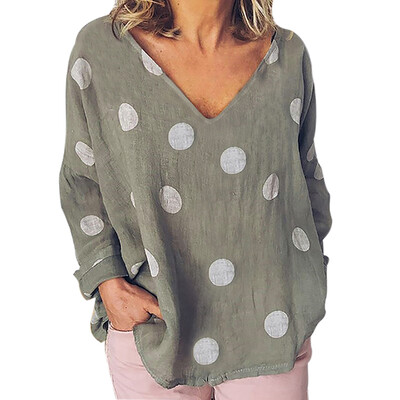 2019 Women Casual Blouse Polka Dot Print Shirt Long Sleeve Buttons Loose Female Blouses Tops Plus Size Basic Blusas
2019 Women Casual Blouse Polka Dot Print Shirt Long Sleeve Buttons Loose Female Blouses Tops Plus Size Basic Blusas
