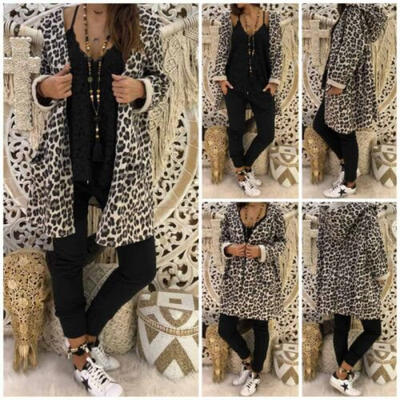Womens Lady Leopard Hooded Long Coat Cardigan Loose Outwear Kimono Jacket Trench
Womens Lady Leopard Hooded Long Coat Cardigan Loose Outwear Kimono Jacket Trench