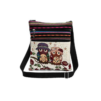 Women Mini Crossbody Bag Owl Embroidery Jacquard Zipper Adjustable Strap Light Messenger Travel Outdoor Shoulder Bag
Women Mini Crossbody Bag Owl Embroidery Jacquard Zipper Adjustable Strap Light Messenger Travel Outdoor Shoulder Bag