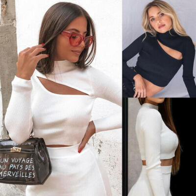 Women Hollow T Shirt Long Sleeve Blouse Ladies Loose Casual Crop Tops Sweater 
Women Hollow T Shirt Long Sleeve Blouse Ladies Loose Casual Crop Tops Sweater