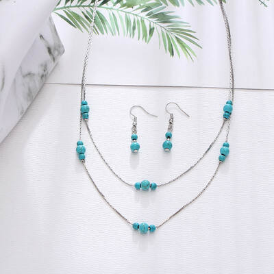 Bohemia Multi-layer Pendant Necklace Earrings Set Silver Stone Beads Charms Dangle Earrings Statement Women Dress Jewelry Gift
Bohemia Multi-layer Pendant Necklace Earrings Set Silver Stone Beads Charms Dangle Earrings Statement Women Dress Jewelry Gift