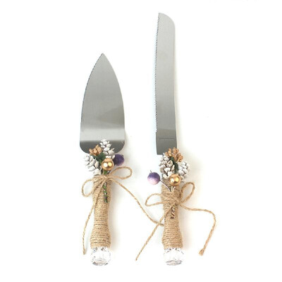 Stainless Steel Wedding Cake Knife & Server Set Burlap Twine Handle with Artificial Flower Cake Cutlery for Wedding Anniversary Bi
Stainless Steel Wedding Cake Knife & Server Set Burlap Twine Handle with Artificial Flower Cake Cutlery for Wedding Anniversary Bi