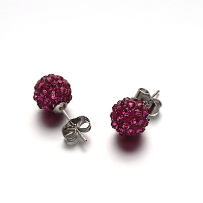 Polymer Clay Rhinestone Ball Stud Earrings with Stainless Steel Stud Earring Findings Stainless Steel Color Fuchsia 10mm Pin
Polymer Clay Rhinestone Ball Stud Earrings with Stainless Steel Stud Earring Findings Stainless Steel Color Fuchsia 10mm Pin