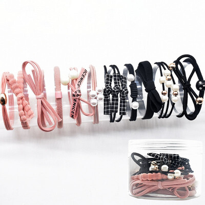 Fashion Headwear Set Small Fresh Hair Band Hair Accessories Women Hair Ponytail Rubber Band Sweet Head Rope Scrunchie 12PCSSet