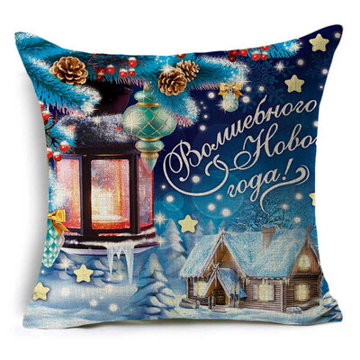 2020 New Christmas Linen Cushion Cover Throw Pillow Case Xmas Home Decor Festive Gift