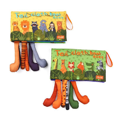 tumama Baby Tail Cloth Book Soft Books Learning Animals Touch & Feel Sensory Book Educational Activity Toys Gifts for Infants Todd