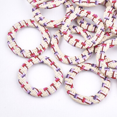 Handmade Raffia Woven Linking Rings with Iron & Aluminum Findings Platinum PapayaWhip 505x6mm Inner Diameter 33mm
Handmade Raffia Woven Linking Rings with Iron & Aluminum Findings Platinum PapayaWhip 505x6mm Inner Diameter 33mm