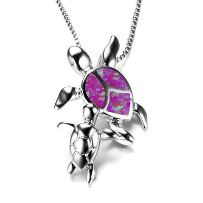 925 Silver Mom And Baby Turtle Opal Necklace Romantic European And American Personality Turtle Opel Crystal Necklace
925 Silver Mom And Baby Turtle Opal Necklace Romantic European And American Personality Turtle Opel Crystal Necklace