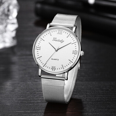 Gobestart Fashion Casual Simple Dial Precision Scale Business Mens Belt Quartz Watch