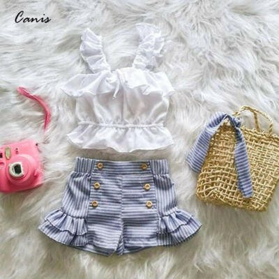 3Pcs Set Newborn Kid Baby Girls Tops Vest Striped Pants Shorts Headband Outfits
3Pcs Set Newborn Kid Baby Girls Tops Vest Striped Pants Shorts Headband Outfits