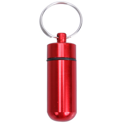 Waterproof Sealing Aluminum Alloy Pill Box Drug Holder Keychain Container