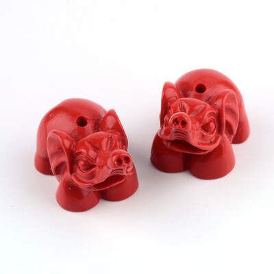 Cinnabar Beads Elephant FireBrick 325x43x23mm Hole 3mm