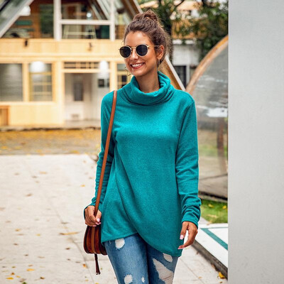 Women Sweatshirt High Cowl Neck Irregular Drape Hemline Long Sleeve Spring Autumn Casual Street Wear
Women Sweatshirt High Cowl Neck Irregular Drape Hemline Long Sleeve Spring Autumn Casual Street Wear