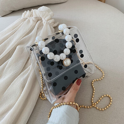 Summer mini transparent bag fashion fresh jelly chain womens bag new 2019 pearl one - shoulder slung small square bag
Summer mini transparent bag fashion fresh jelly chain womens bag new 2019 pearl one - shoulder slung small square bag