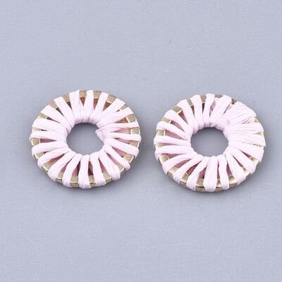 Handmade Raffia Woven Linging Rings with Alloy Findings Donut Light Gold MistyRose 205x25mm Inner Diameter 75mm
Handmade Raffia Woven Linging Rings with Alloy Findings Donut Light Gold MistyRose 205x25mm Inner Diameter 75mm