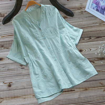 Starmoon Women Vintage Embroidery Casual Short Sleeve Button Linen Top T-Shirt Blouse
Starmoon Women Vintage Embroidery Casual Short Sleeve Button Linen Top T-Shirt Blouse