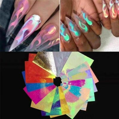 16Pcs Holographic Fire Flame Hollow Stickers Fires Stickers Manicure Nail Art Fashion Accessories Decoration
16Pcs Holographic Fire Flame Hollow Stickers Fires Stickers Manicure Nail Art Fashion Accessories Decoration